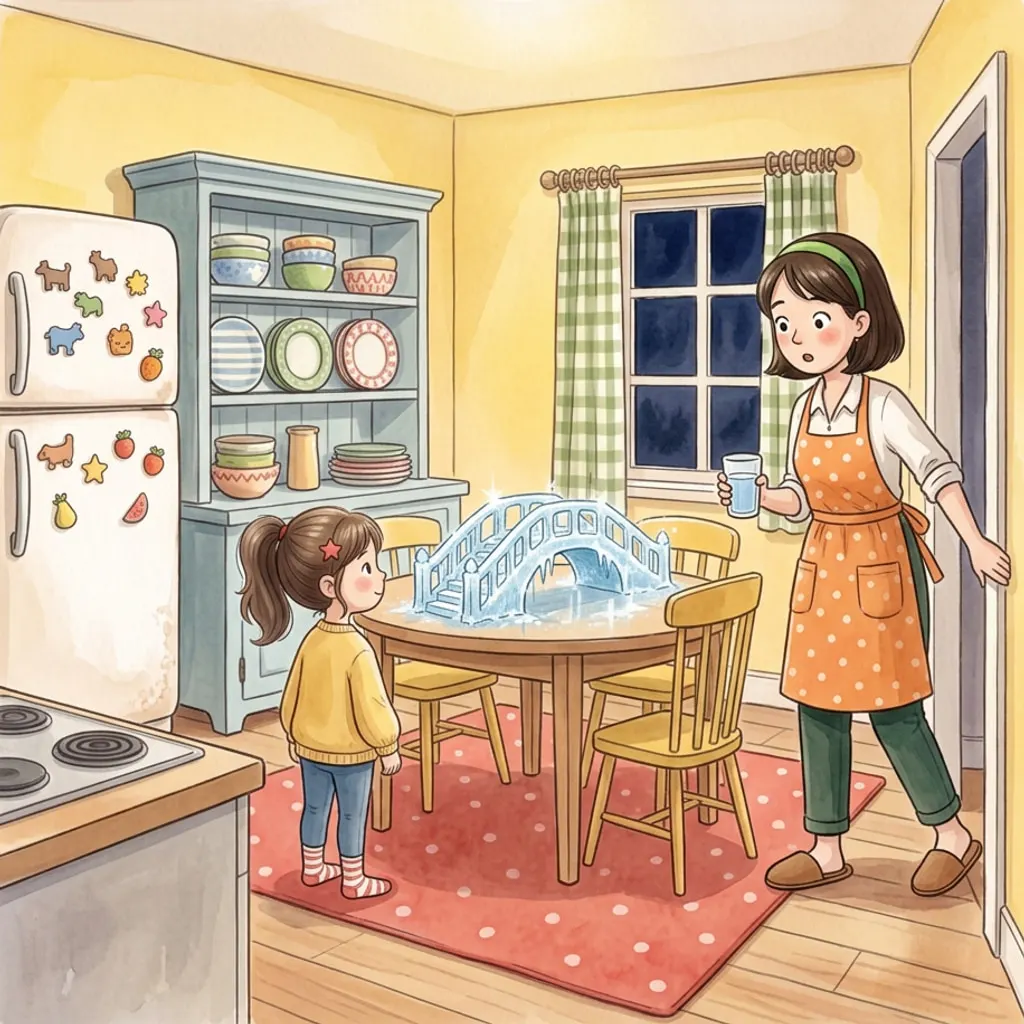 La mamma entra in cucina e trova Sofia e Tino.